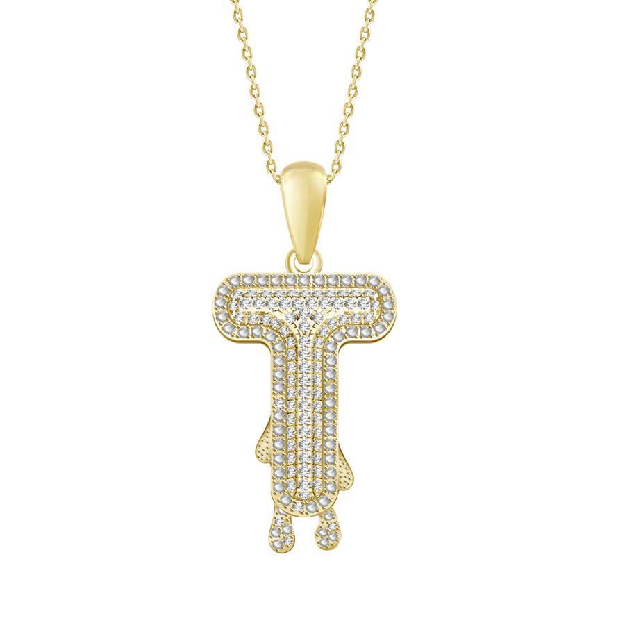 MEN'S CHARM 1/3 CT ROUND DIAMOND 10K YELLOW GOLD