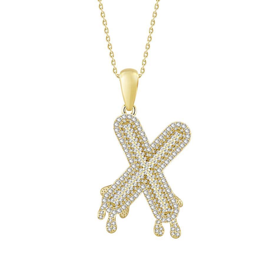MEN'S CHARM 1/3 CT ROUND DIAMOND 10K YELLOW GOLD