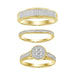 LADIES TRIO RING SET 1/2 CT ROUND DIAMOND 10K YELLOW GOLD