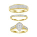 LADIES TRIO RING SET 1/2 CT ROUND DIAMOND 10K YELLOW GOLD