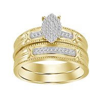 Thumbnail for LADIES BRIDAL RING SET 1/15 CT ROUND DIAMOND 10K YELLOW GOLD