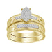 LADIES BRIDAL RING SET 1/15 CT ROUND DIAMOND 10K YELLOW GOLD