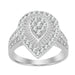 LADIES RING 1 CT ROUND/BAGUETTE DIAMOND 10K WHITE GOLD