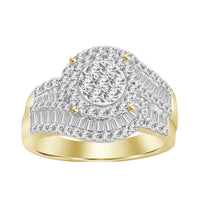 Thumbnail for LADIES RING 1 CT ROUND/BAGUETTE DIAMOND 10K YELLOW GOLD