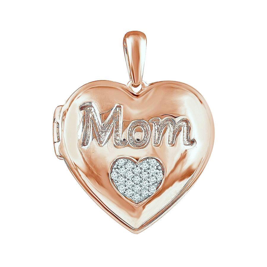 LADIES PENDANT 1/20 CT ROUND DIAMOND 10K ROSE GOLD