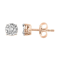 Thumbnail for LADIES EARRINGS 1/4 CT ROUND DIAMOND 10K ROSE GOLD