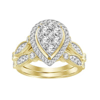 Thumbnail for LADIES BRIDAL RING SET 1 CT ROUND DIAMOND 14K YELLOW GOLD
