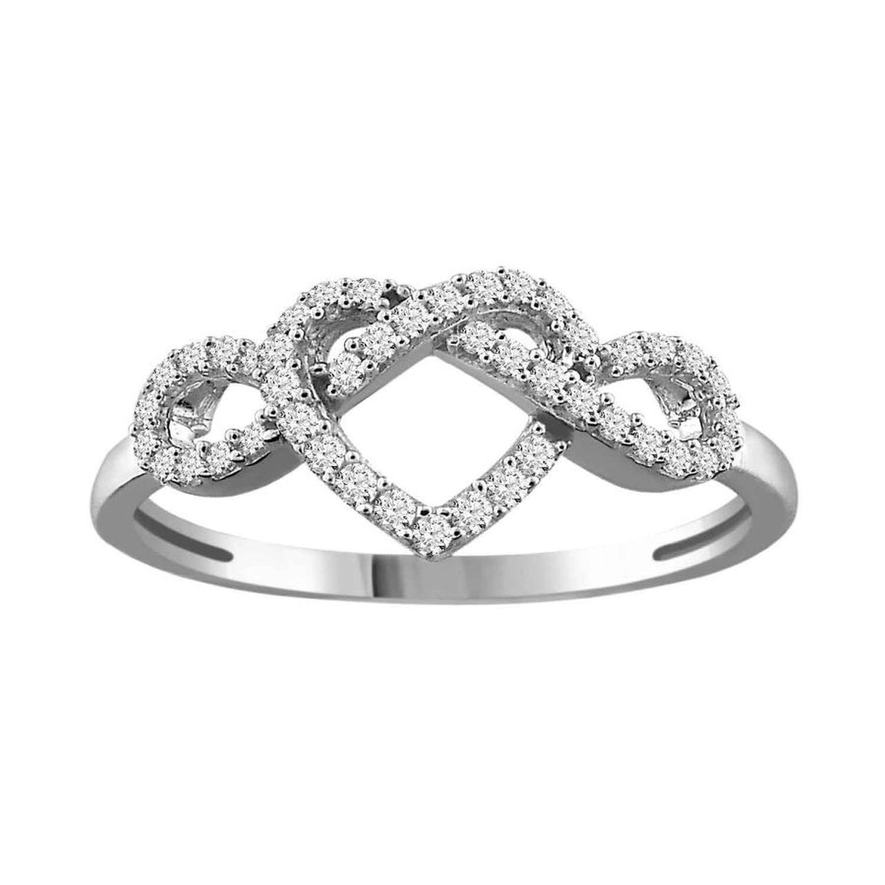LADIES RING 1/6 CT ROUND DIAMOND SILVER