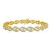 LADIES BRACELET 1/4 CT ROUND DIAMOND WITH YELLOW PLATED SILVER