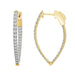 LADIES HOOPS EARRING 1 CT ROUND DIAMOND 10KT YELLOW GOLD