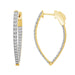 LADIES HOOPS EARRING 2 CT ROUND DIAMOND 10KT YELLOW GOLD
