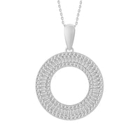 Thumbnail for LADIES PENDANT 1/2 CT ROUND/BAGUETTE DIAMOND 10K WHITE GOLD