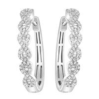 Thumbnail for LADIES EARRING 3/4 CT ROUND/BAGUETTE DIAMOND 10K WHITE GOLD