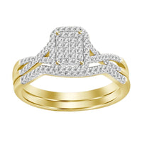 Thumbnail for LADIES BRIDAL RING SET 1/4 CT ROUND DIAMOND 10K YELLOW GOLD