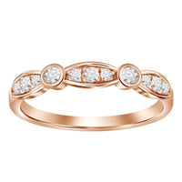 Thumbnail for LADIES STACKABLE BAND 1/4 CT ROUND DIAMOND 14K ROSE GOLD