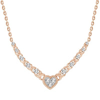 Thumbnail for LADIES NECKLACES 1/3 CT ROUND DIAMOND 10K Rose GOLD