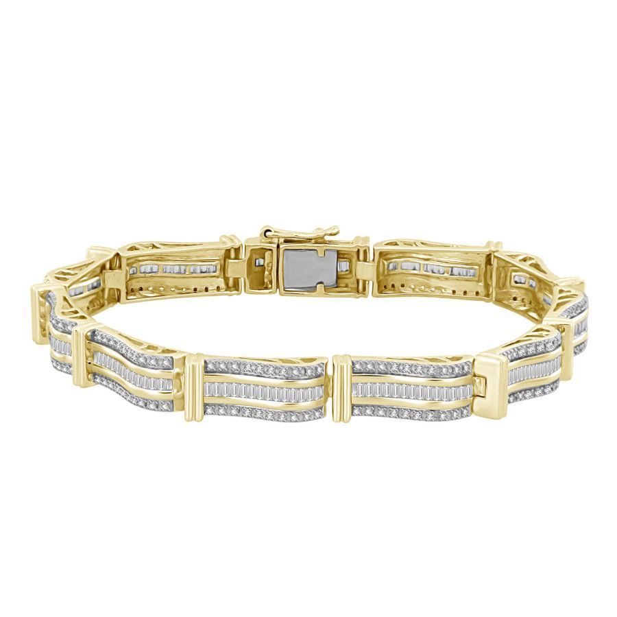 LADIES BRACELETS 1 CT ROUND DIAMOND 10K Yellow GOLD