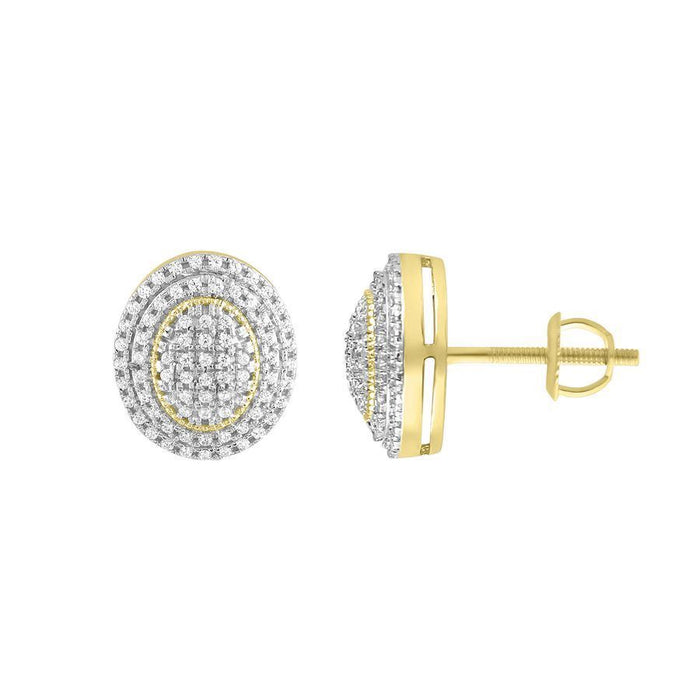 LADIES EARRING 1/4 CT ROUND DIAMOND 10K YELLOW GOLD