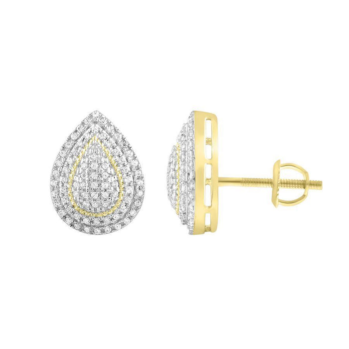 LADIES EARRING 1/4 CT ROUND DIAMOND 10K YELLOW GOLD