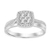 LADIES RING 1/4 CT ROUND DIAMOND 10K WHITE GOLD