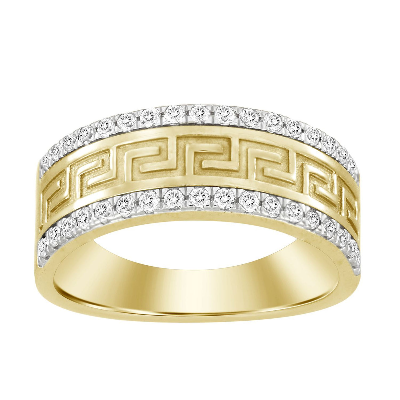 MEN'S RING 1/2 CT ROUND DIAMOND 14K YELLOW GOLD