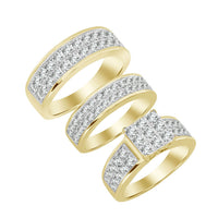 Thumbnail for LADIES TRIO SET 3 CT ROUND DIAMOND 10K YELLOW GOLD