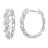 Thumbnail for LADIES HOOPS 1/4 CT ROUND DIAMOND 10K WHITE GOLD