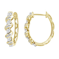 Thumbnail for LADIES HOOPS 1/4 CT ROUND DIAMOND 10K YELLOW GOLD