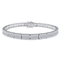 Thumbnail for LADIES BRACELET 5 CT ROUND/BAGUETTE DIAMOND 10K WHITE GOLD