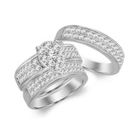 Thumbnail for LADIES TRIO SET 2 CT ROUND DIAMOND 10K WHITE GOLD