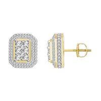 Thumbnail for MEN'S EARRING 1 CT ROUND DIAMOND 10K YELLOW GOLD