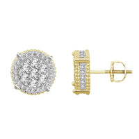 Thumbnail for MEN'S EARRINGS 1CT ROUND DIAMOND 10K YELLOW GOLD