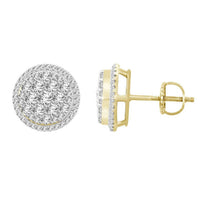 Thumbnail for MEN'S EARRING 1 CT ROUND DIAMOND 10K YELLOW GOLD