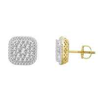 Thumbnail for MEN'S EARRING 1 CT ROUND DIAMOND 10K YELLOW GOLD