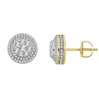 Thumbnail for MEN'S EARRING 1 CT ROUND DIAMOND 10K YELLOW GOLD