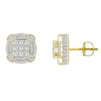 Thumbnail for MEN'S EARRING 1/2 CT ROUND DIAMOND 10K YELLOW GOLD