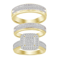 Thumbnail for LADIES TRIO SET 1 CT ROUND/BAGUETTE DIAMOND 10KYELLOW GOLD