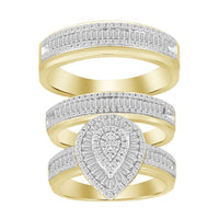 Thumbnail for LADIES TRIO SET 1 CT ROUND/BAGUETTE DIAMOND 10KYELLOW GOLD