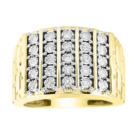Thumbnail for MEN'S RING 1/2 CT ROUND DIAMOND 10K YELLOW GOLD
