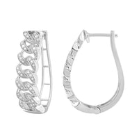 Thumbnail for LADIES HOOPS 1/3 CT ROUND DIAMOND 10K WHITE GOLD