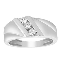 Thumbnail for MEN'S BAND 1/3 CT ROUND DIAMOND 10K WHITE GOLD