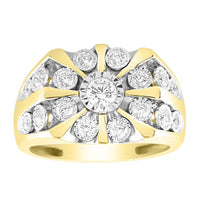 Thumbnail for MEN'S RING 1 CT ROUND DIAMOND 10K YELLOW GOLD