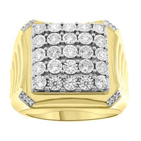 Thumbnail for MEN'S RING 1 CT ROUND DIAMOND 10K YELLOW GOLD