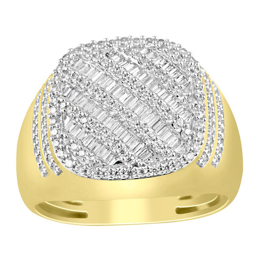 MEN'S RING 1 CT ROUND DIAMOND 10K YELLOW GOLD
