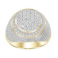Thumbnail for MEN'S RING 2 CT ROUND/BAGUETTE DIAMOND 10K YELLOW GOLD