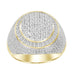 MEN'S RING 2 CT ROUND/BAGUETTE DIAMOND 10K YELLOW GOLD