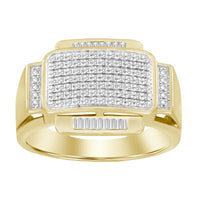 Thumbnail for MEN'S RING 1/3 CT ROUND/BAGUETTE DIAMOND 10K YELLOW GOLD