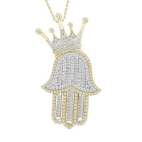 Thumbnail for MEN'S CHARMS 2 CT ROUND/BAGUETTE DIAMOND 10K YELLOW GOLD
