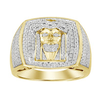 Thumbnail for MEN'S RING 1/2 CT ROUND DIAMOND 10K YELLOW GOLD