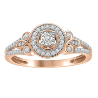 Thumbnail for LADIES ENGAGEMENT RING 1/4 CT ROUND DIAMOND 10K ROSE GOLD